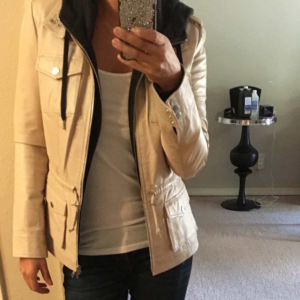Bebe Genuine Leather Nude Jacket