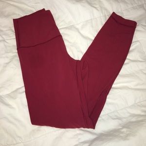 Oxblood red Lululemon align pant 7/8 length