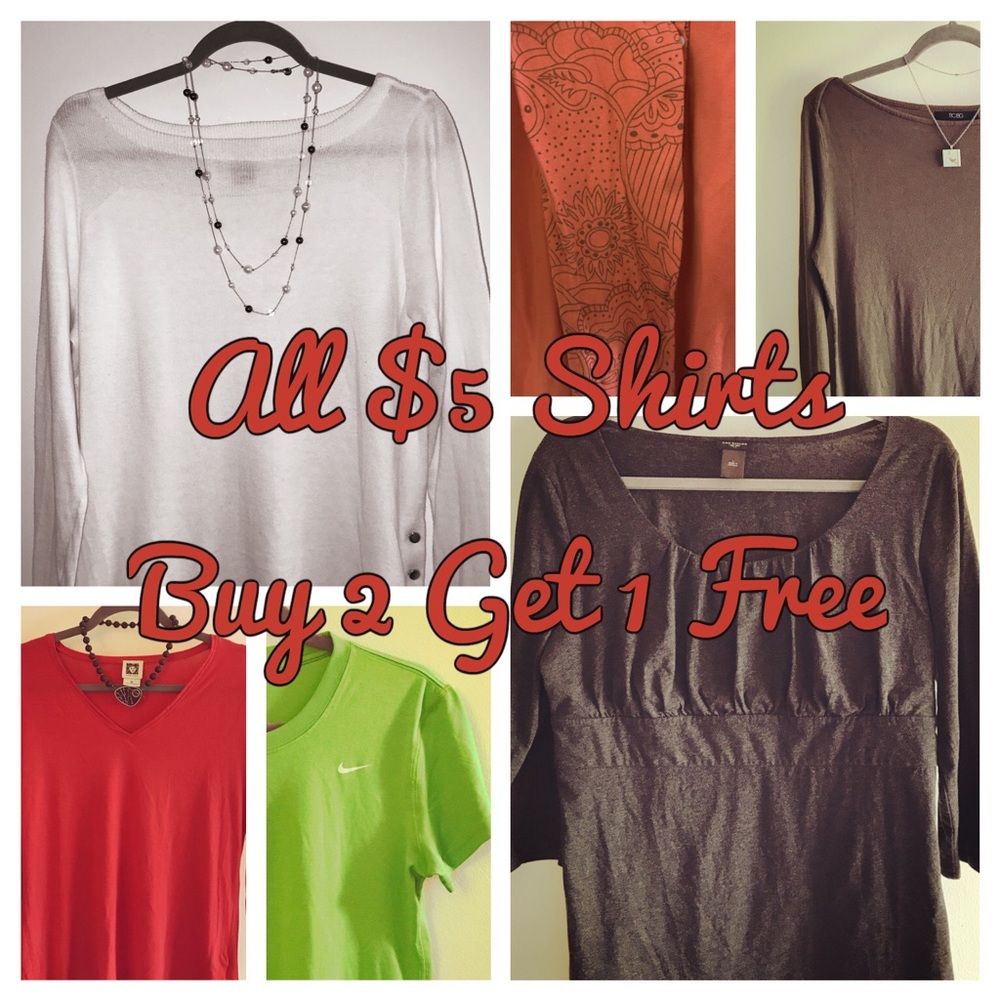 Sale‼️ Buy Two Get One Free on all $5 Shirts