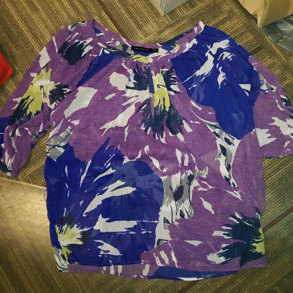 Purple and Blue Floral Top NWT