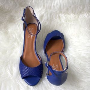 Seychelles Blue Ankle Strap Heels