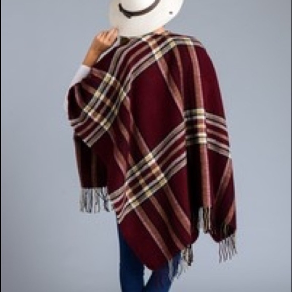 🔥RESTOCKED🔥 Plaid Poncho - Picture 6 of 6