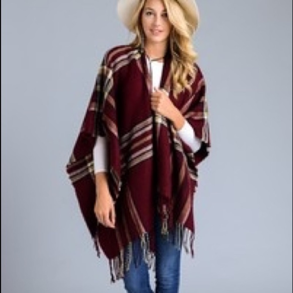 🔥RESTOCKED🔥 Plaid Poncho - Picture 5 of 6