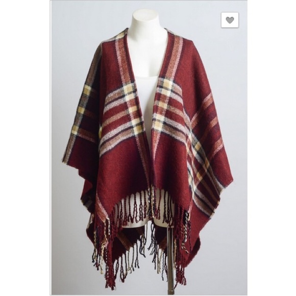 🔥RESTOCKED🔥 Plaid Poncho - Picture 3 of 6