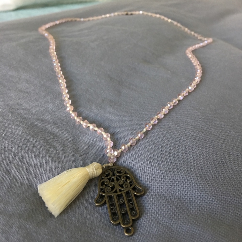 Hamsa Hand necklace with tassel