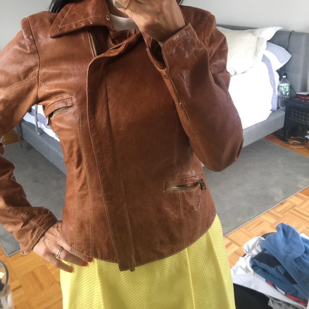 Flavio Castellani Leather BikerJacket MADE IN ITALY
