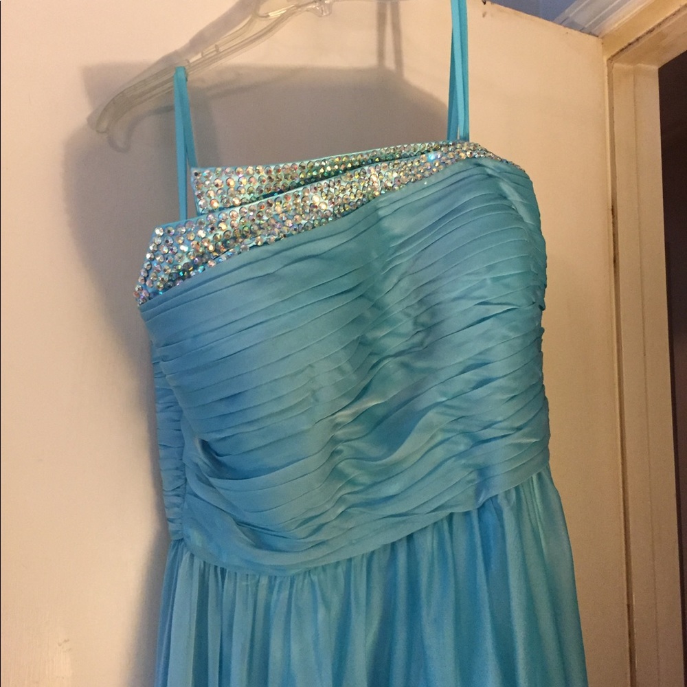 Sequin Baby blue formal gown