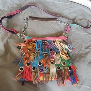 Leather fringe bag