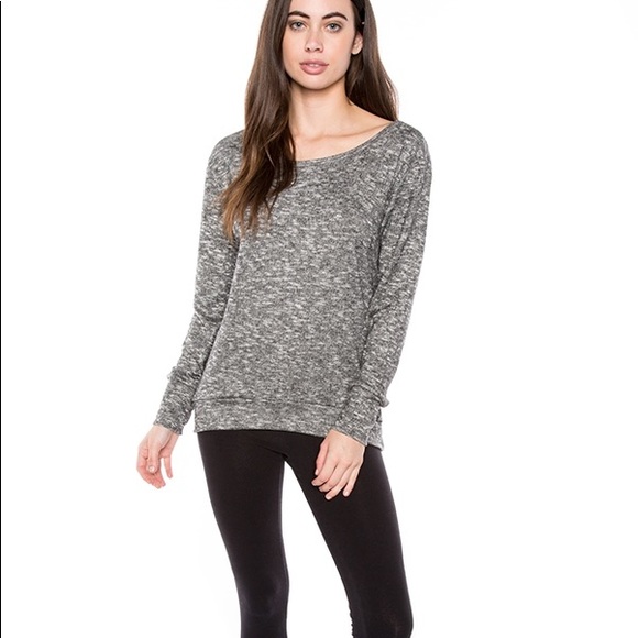 Grey cross back sweater - Picture 2 of 4