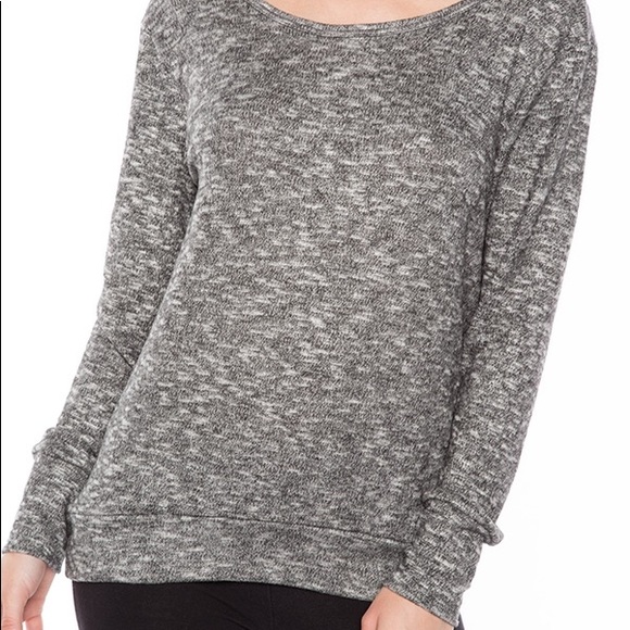 Grey cross back sweater - Picture 3 of 4