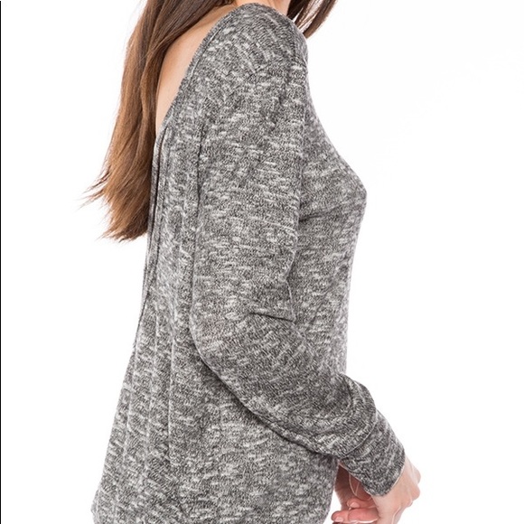 Grey cross back sweater - Picture 4 of 4