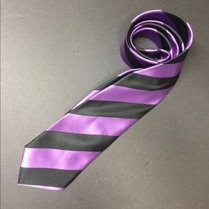 Laurant Bennet - Purple/Black Striped Tie NWT