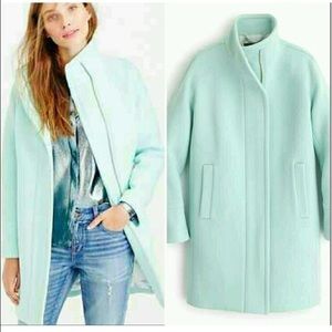 J Crew mint cocoon coat