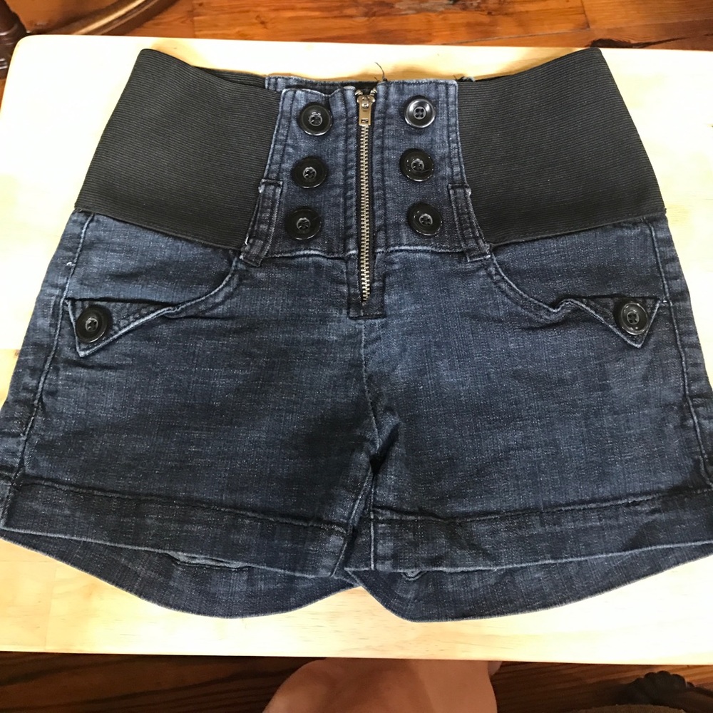 High waisted jean shorts