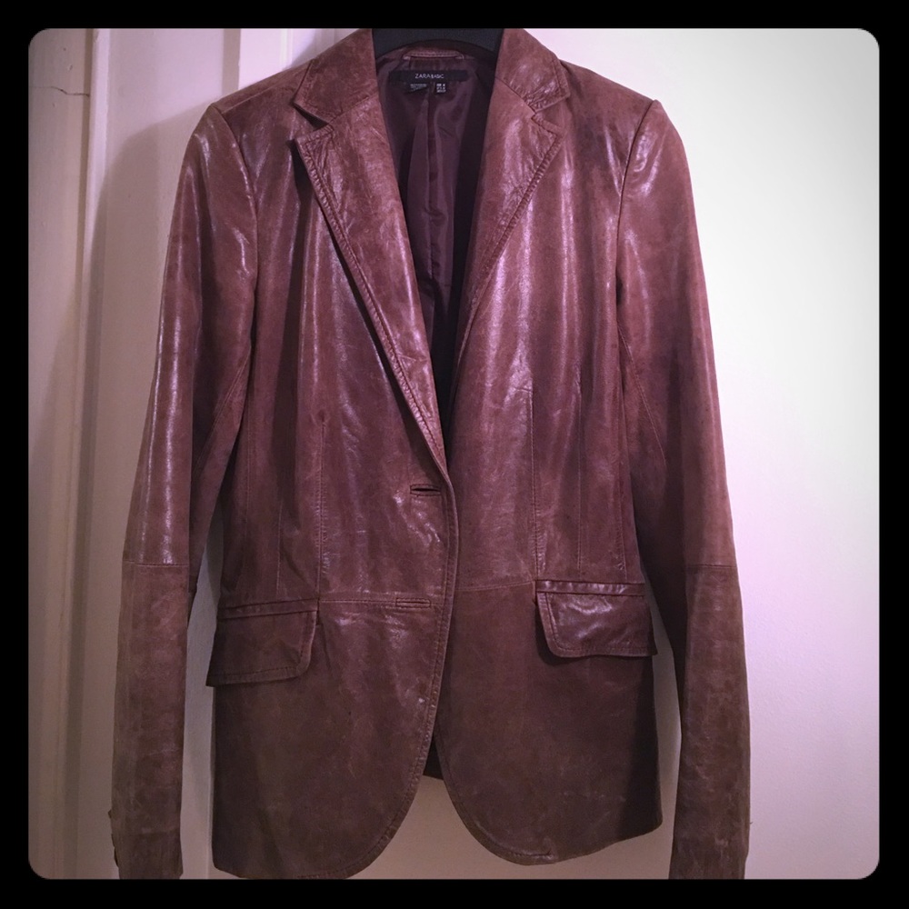Zara leather blazer