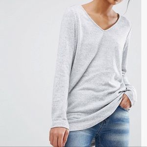 ASOS Vila long knit sweater light gray marl SMALL