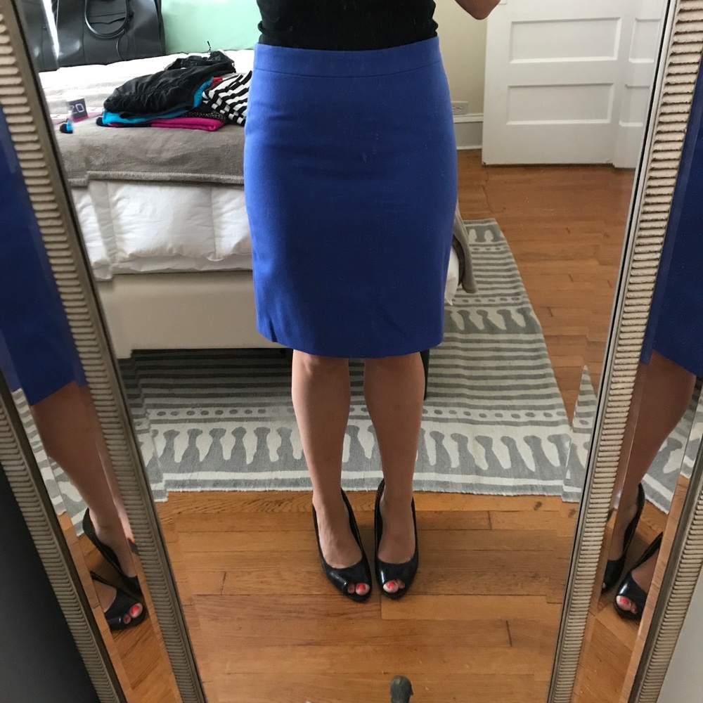 J. Crew pencil skirt blue