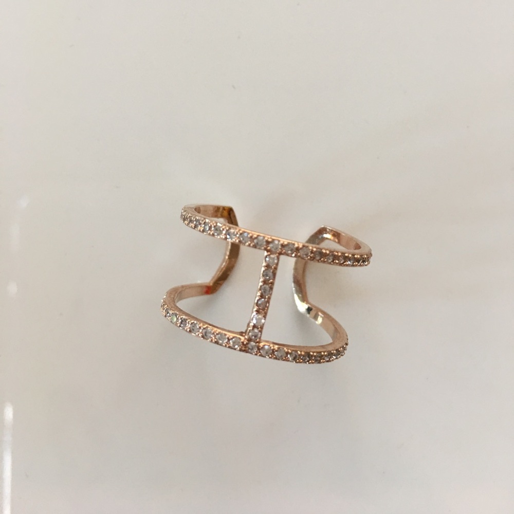 Rose gold plated adjustable ring