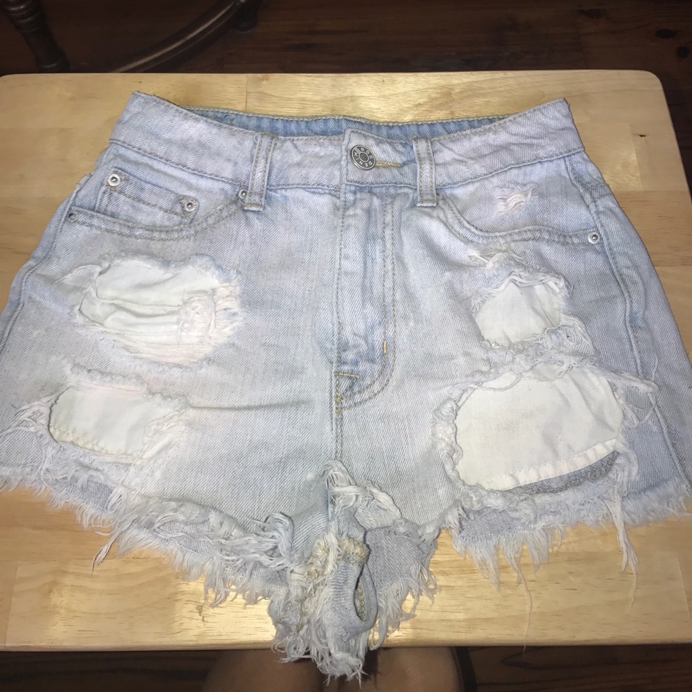 High waisted jean shorts