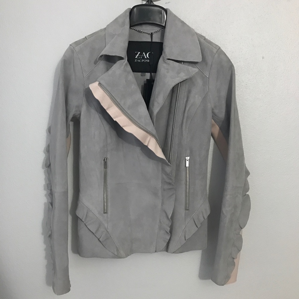 Zac Zac Posen suede ruffle jacket - Picture 3 of 7
