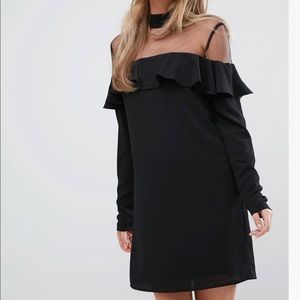 ASOS fashion Union frill dress sheer panel choker ASOS fashion Union frill dress sheer panel choker