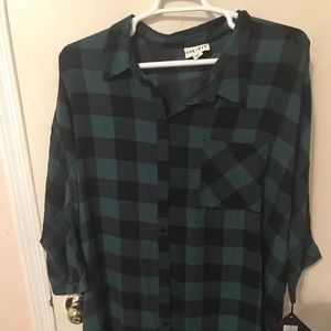 Ava & Viv size 4x green plaid shirt nwt
