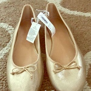 Gold ballet flats