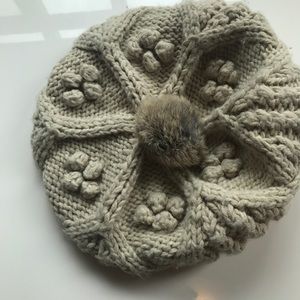 BOUGHT IN TOKYO Knit REAL Rabbit FUR Pom Hat