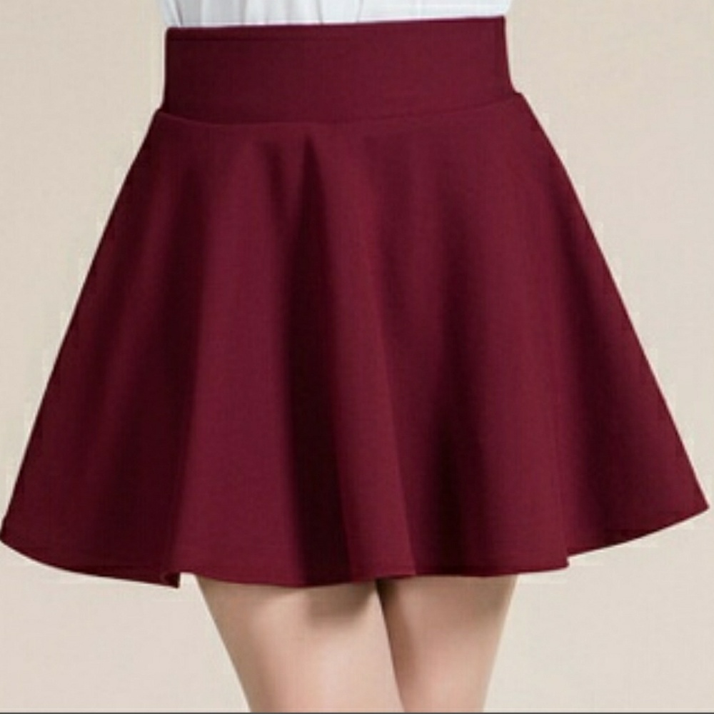**SOLD** Sexy Wine Red Maroon Skater Skirt