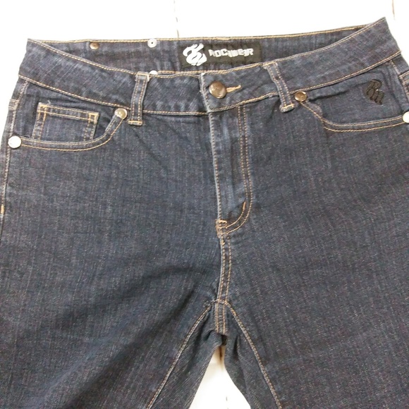 ROCAWEAR dark blue bootcut plus jeans sz 14 - Picture 2 of 8