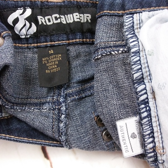 ROCAWEAR dark blue bootcut plus jeans sz 14 - Picture 8 of 8