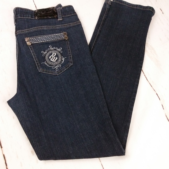 ROCAWEAR dark blue bootcut plus jeans sz 14 - Picture 6 of 8