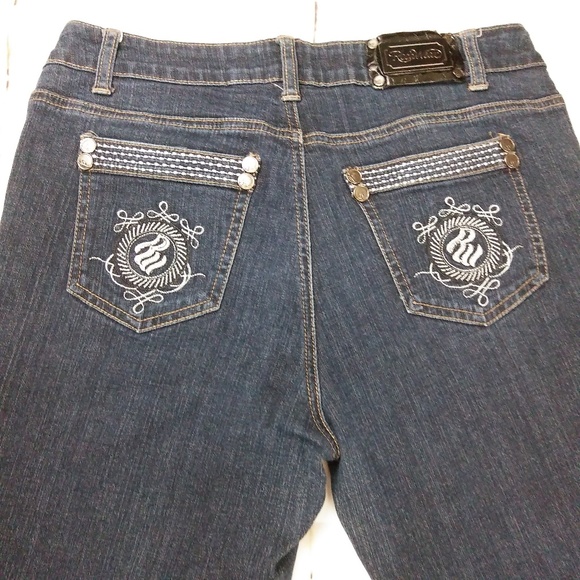 ROCAWEAR dark blue bootcut plus jeans sz 14 - Picture 4 of 8