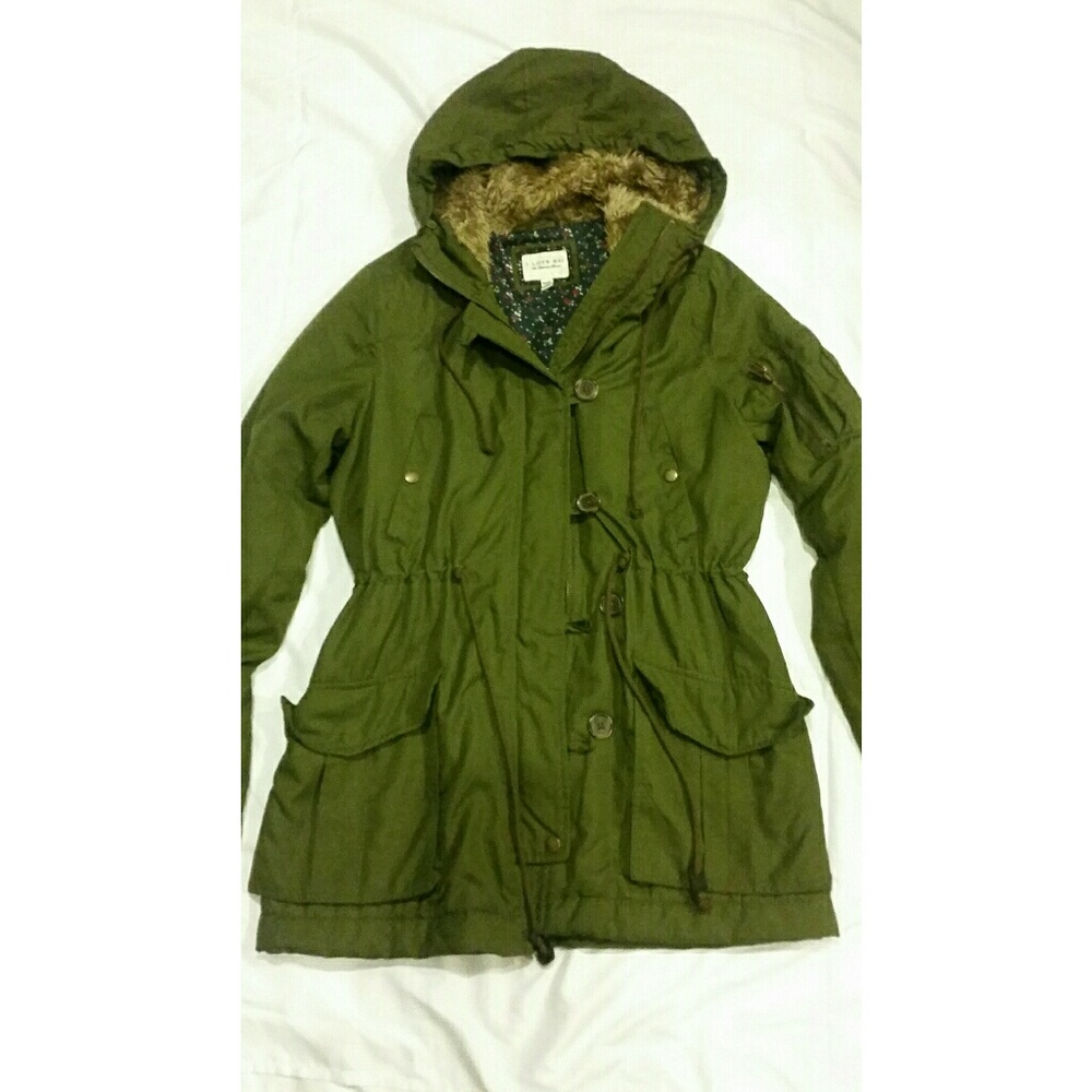 Green parka jacket