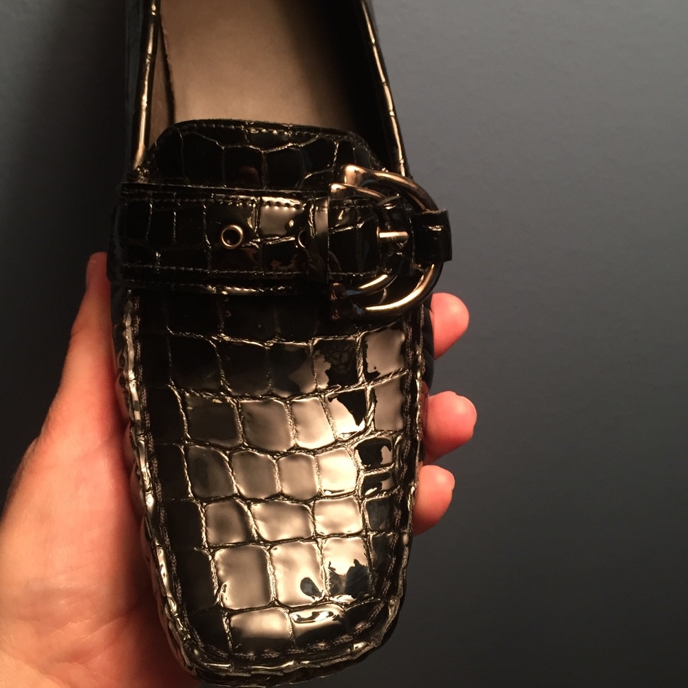 New Stuart Weitzman Blk Patent Leather Loafers 10M