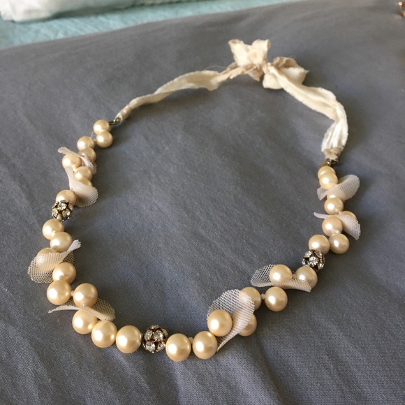 J. Crew Jewelry - J.Crew intricate pearl necklace with silk tie J. Crew Jewelry - J.Crew intricate pearl necklace with silk tie