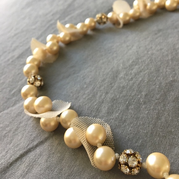 J. Crew Jewelry - J.Crew intricate pearl necklace with silk tie J. Crew Jewelry - J.Crew intricate pearl necklace with silk tie