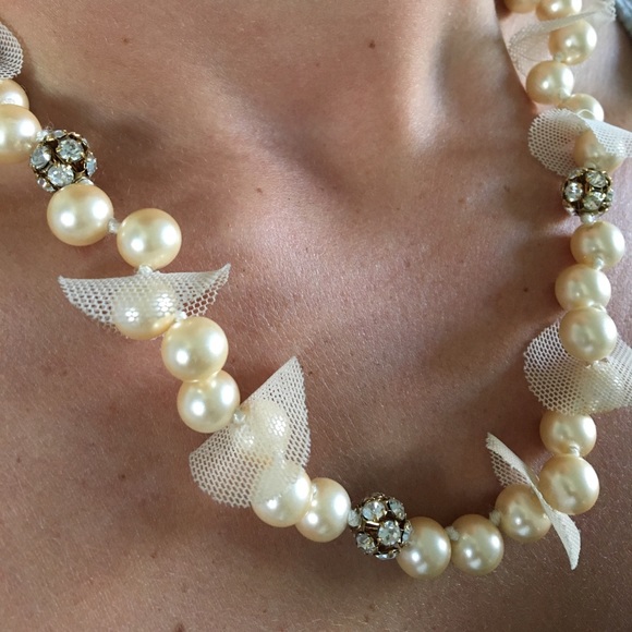 J. Crew Jewelry - J.Crew intricate pearl necklace with silk tie J. Crew Jewelry - J.Crew intricate pearl necklace with silk tie