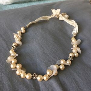J. Crew Jewelry - J.Crew intricate pearl necklace with silk tie J. Crew Jewelry - J.Crew intricate pearl necklace with silk tie