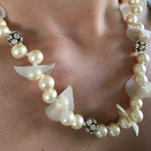 J. Crew Jewelry - J.Crew intricate pearl necklace with silk tie J. Crew Jewelry - J.Crew intricate pearl necklace with silk tie