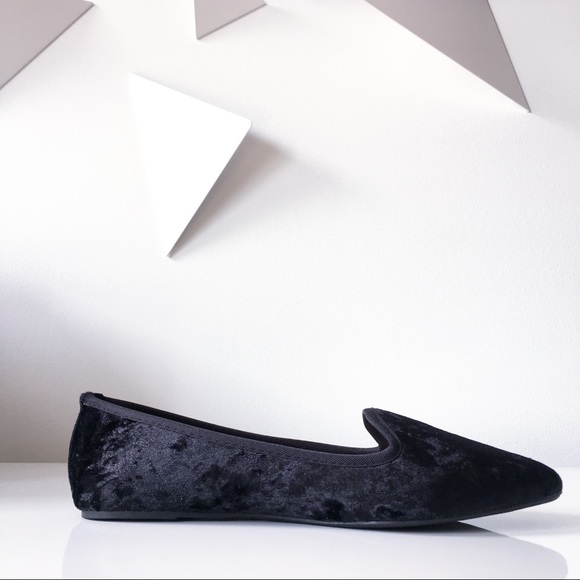 charles albert Shoes - NWOT black crushed velvet loafers