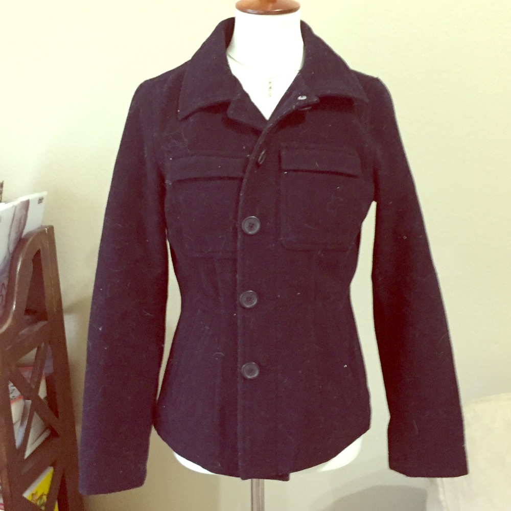 American Eagle Navy Blue Wool Pea Coat