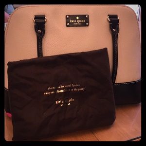 Large ivory and black Kate Spade handbag