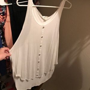 Sleeveless white tank