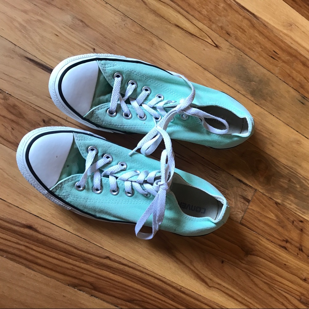 Mint green unisex converse low top shoes