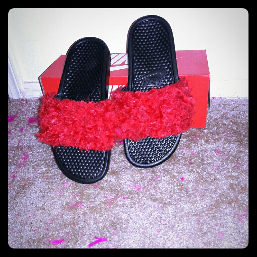Red Nike Slides