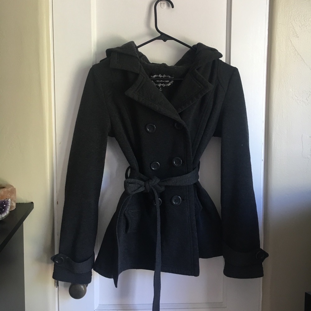 Dark Grey Cotton Trenchcoat