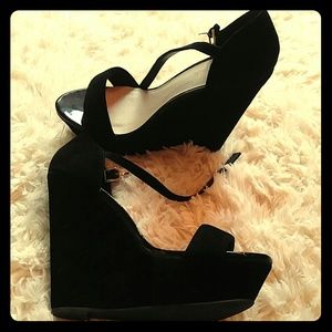Aldo-Black Suede Platforms