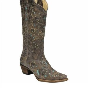 Corral 100% Leather Crater Inlay & Studs Boot