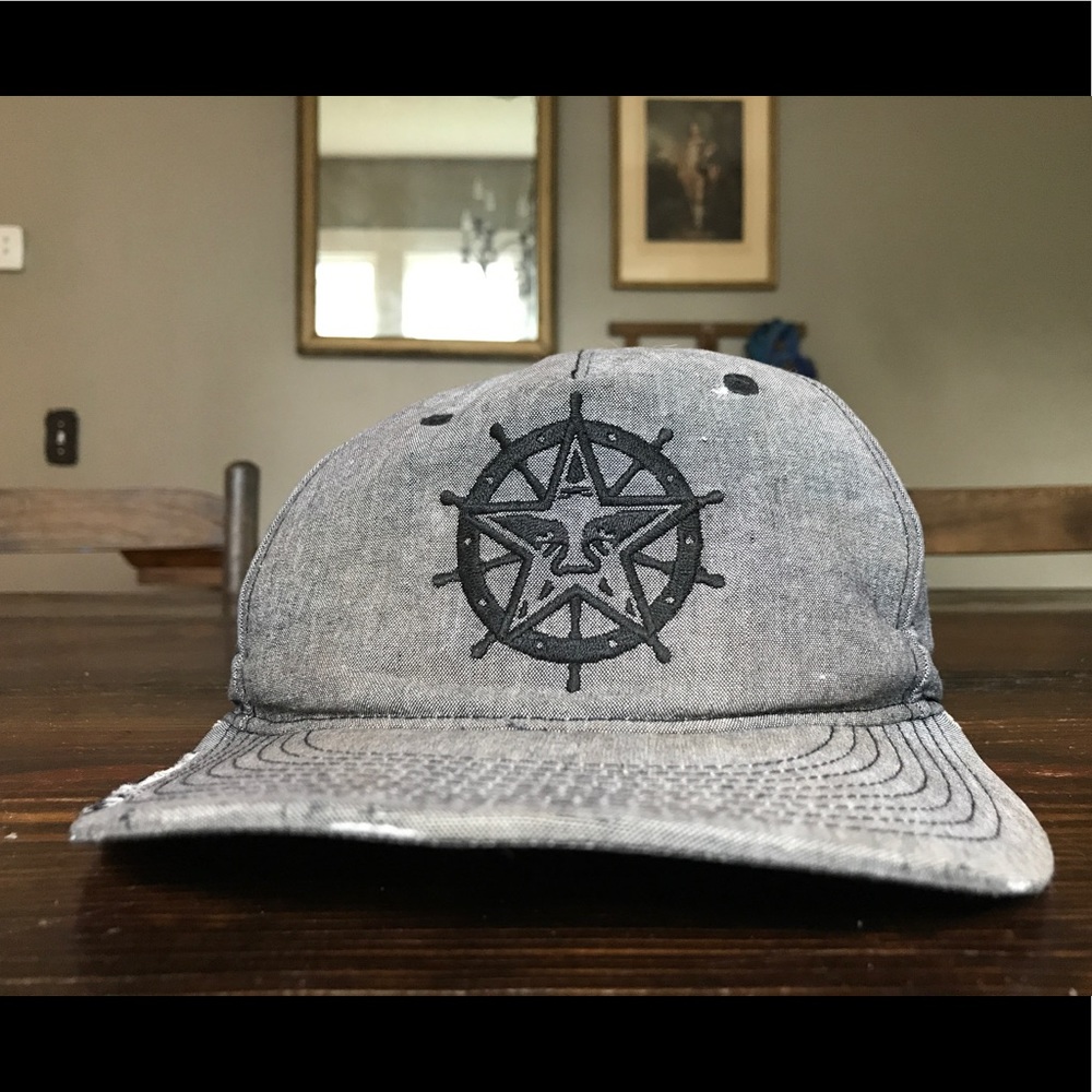 Obey Grey Snapback Hat - Worn Look